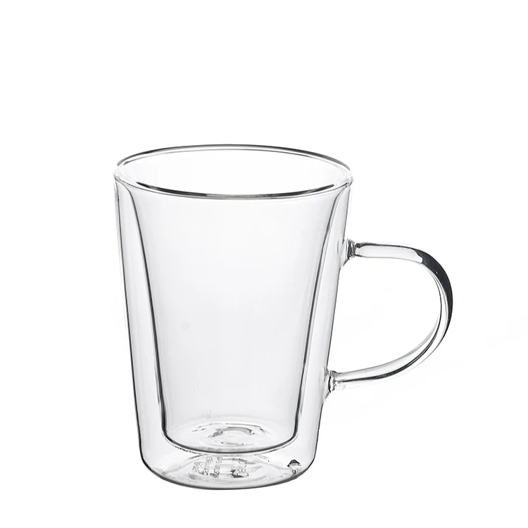 Кофейная круглая прозрачная боросиликатная посуда оптом/кофе/стеклянная чашка с двойными стенками