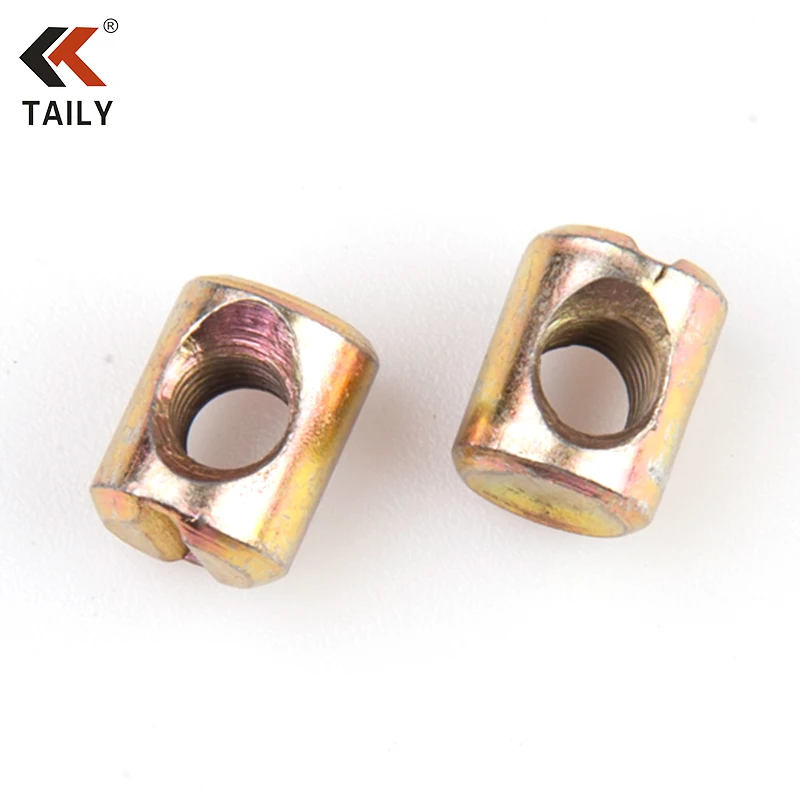 China Factory Price M4 M5 M6 M8 M10 Slotted Furniture Barrel Cross Dowel Nut with Hole