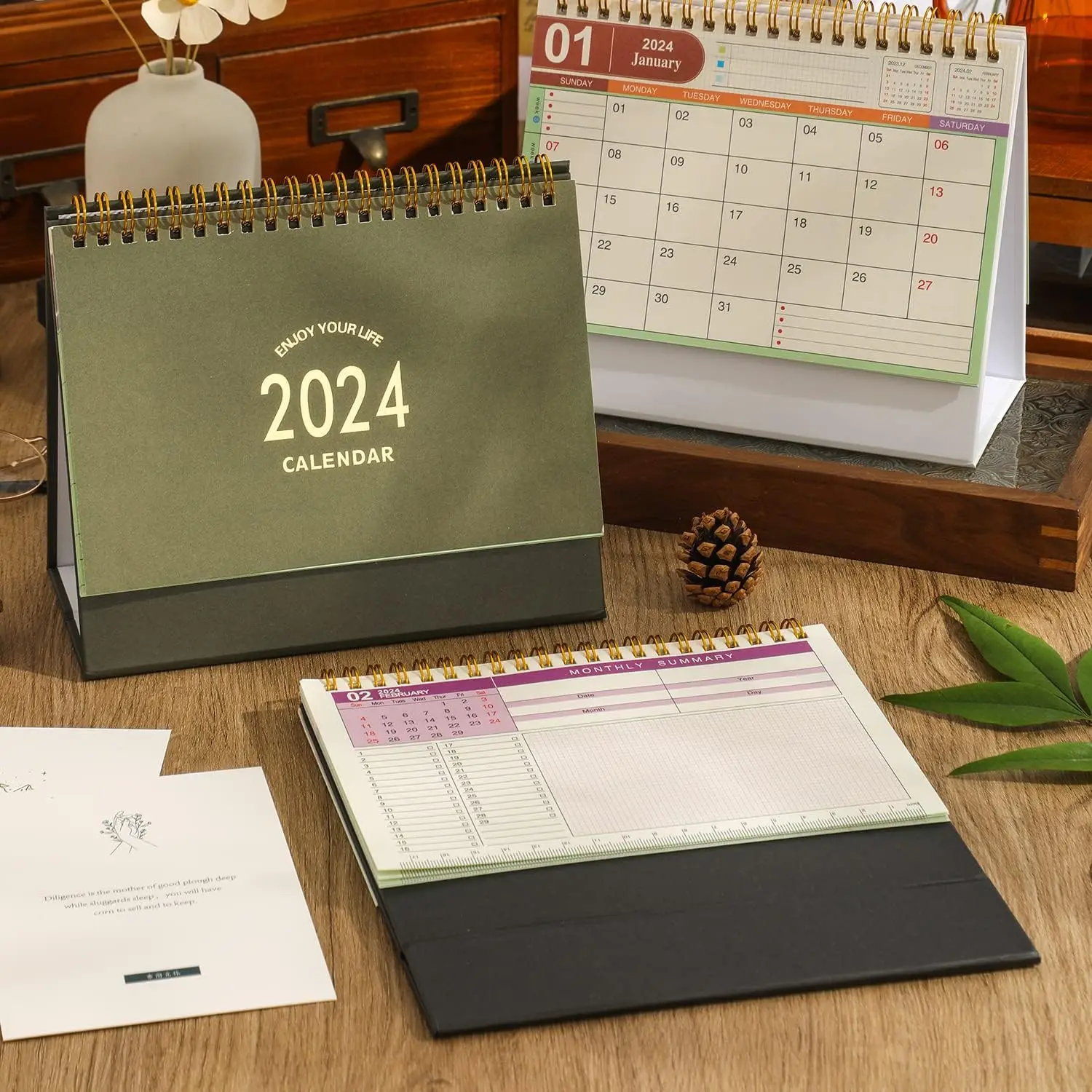 Custom Standing Flip Calendar Perpetual Desk Spiral Table Calendars Custom