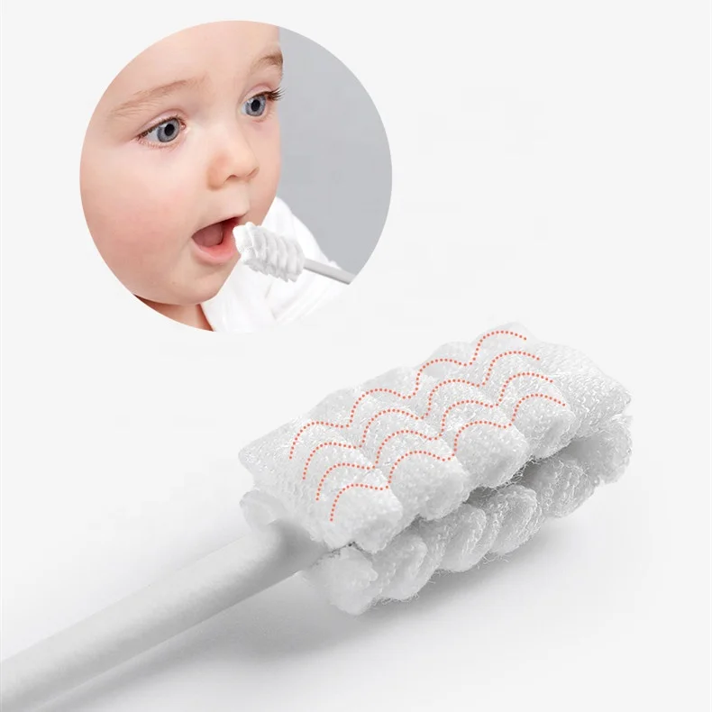 
Paper handles disposable gauze oral cleaning brush newborn baby gauze oral tooth cleaner 