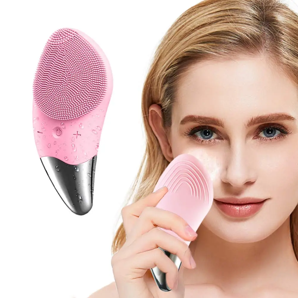 Skin Care Waterproof Vibration Electric Face Cleaning Silicone Facial Cleansing Brush