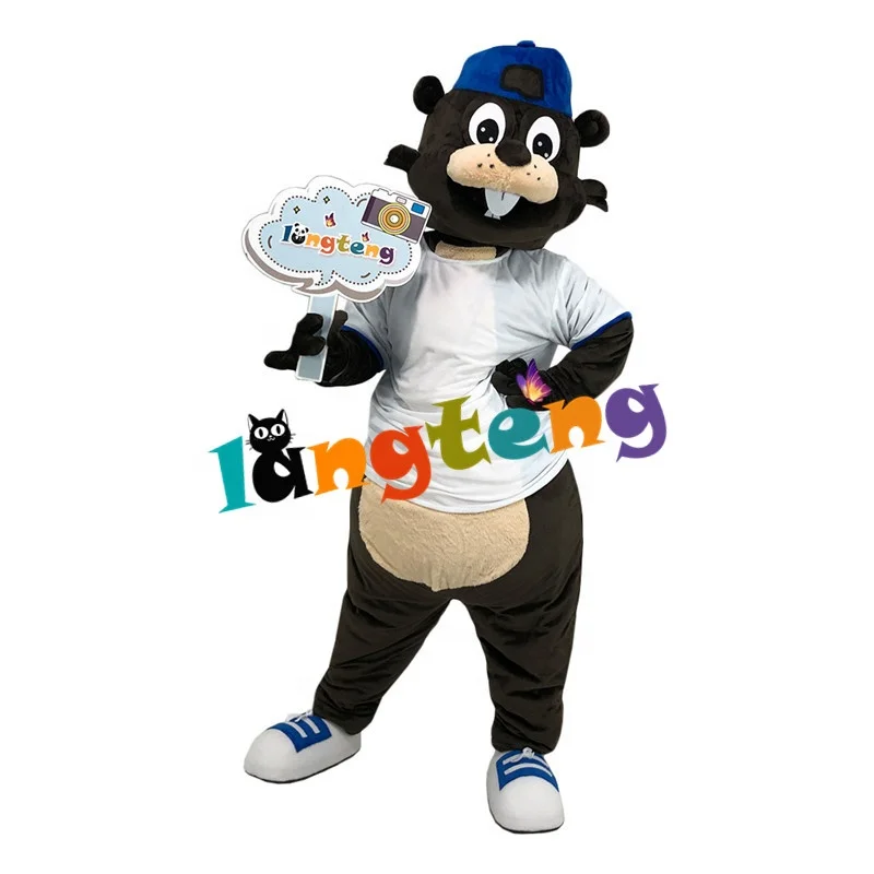 1288 Business Customized Funny Sports Brown Beaver Castor Mascot Costumes  Cartoon Halloween Costuming Cosplay Apparel 1288 Busi