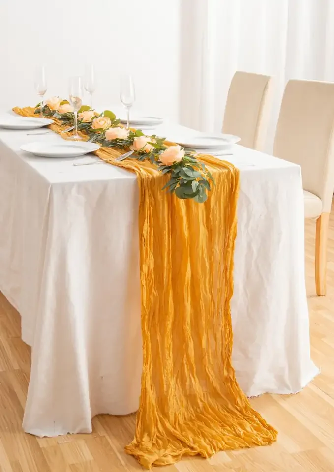 Большой, 90*300 см, морщинчатая марлевая ткань для сыра для вечеринки, свадебного ужина, хлопковая Сырная ткань, скатерть для стола