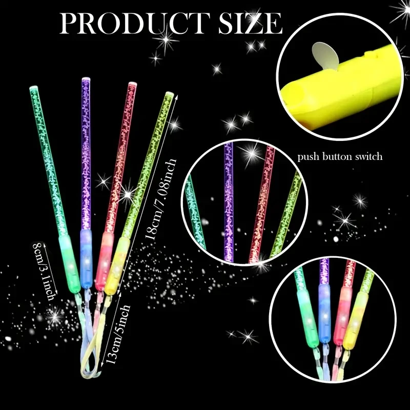 Led Light Up Glow Wand Glow Sticks Acrylic Bubble Glow Stick Wands For Birthday Party Favors Decors