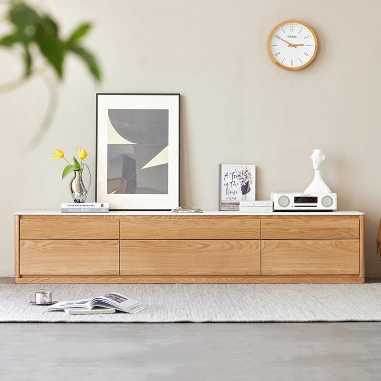 Nordic Sintered Stone Table Top Stand Tv Cabinet Modern Tv Unit Stand Wood Tv Stand