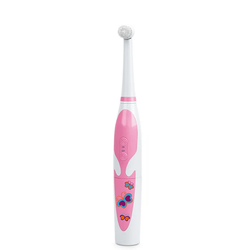T2207 Musical 360 Rotary OEM Custom Cheap Battery Powered Cartoon Dog Butterfly Children Electric Toothbrush