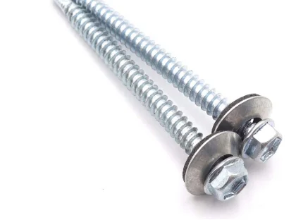 DIN7504 Yellow Zinc Plated Ind Hex Washer Head Self Drilling Screws Assembled Bonded EPDM Washer Customizable