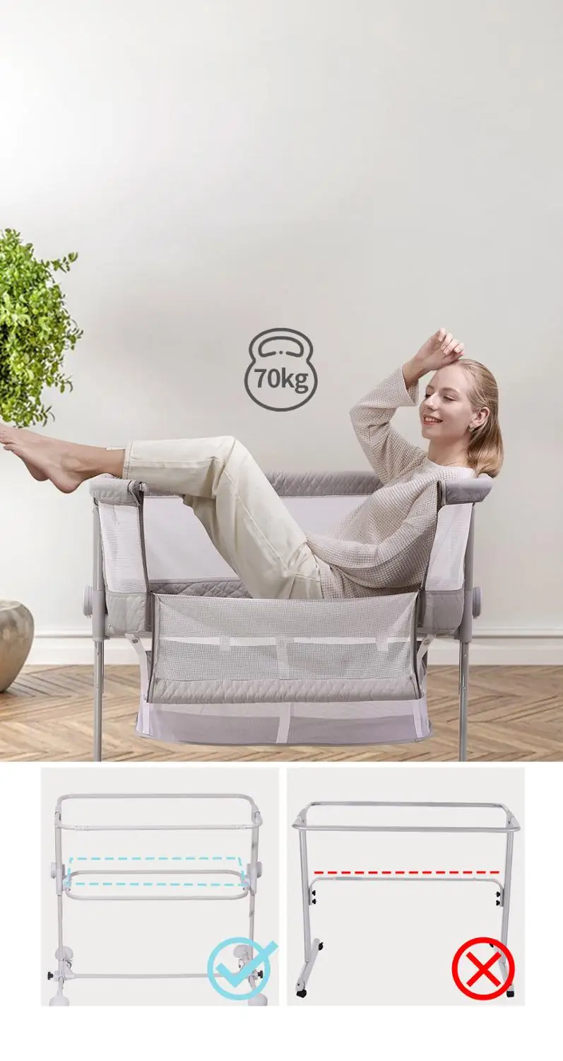 Sunveno Baby Co Sleeping crib newborn bedside bed cots Baby Cribs Travel Bed adjustable with mosquito net Baby Furniture