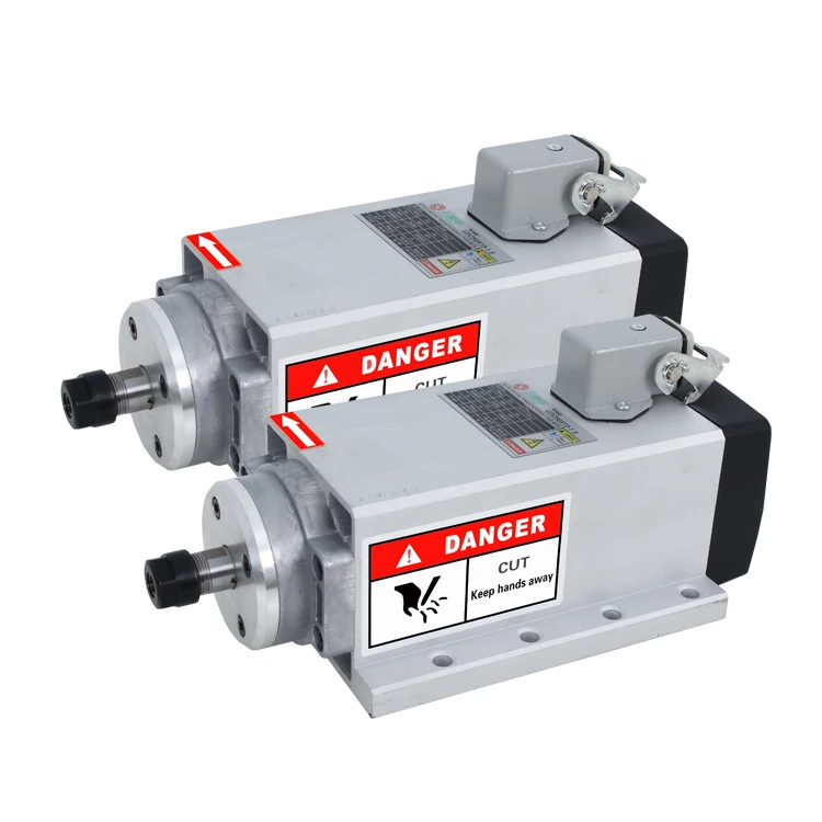 Мощный квадратный шпиндель с ЧПУ ER11 24000 об/мин, двигатель постоянного тока с воздушным охлаждением, 220 В, 110 В, 1,5 кВт, фрезерный шпиндель