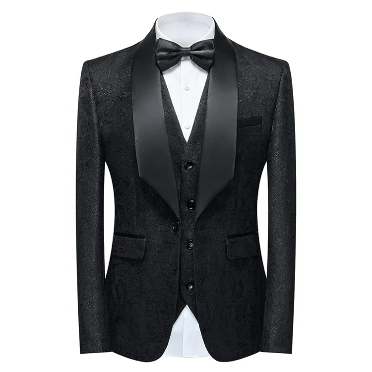 Luxury and Fashion Customized Men Wedding Suit Black Tuxedo Suits