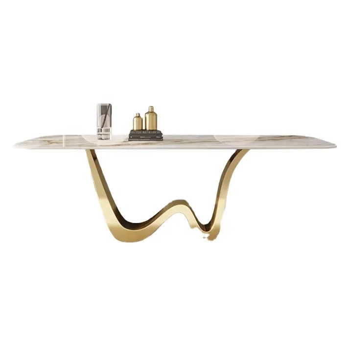 Dining Room Restaurant 6 Seater New Design Rectangle  Marble or Sintered Stone  Dining Table Set Dining Table With Chairs