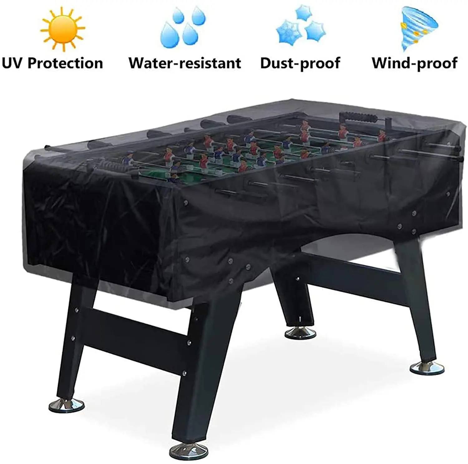 Foosball Table Cover Outdoor Waterproof Dust Rectangular Patio Coffee Chair Billiard Soccer Cover