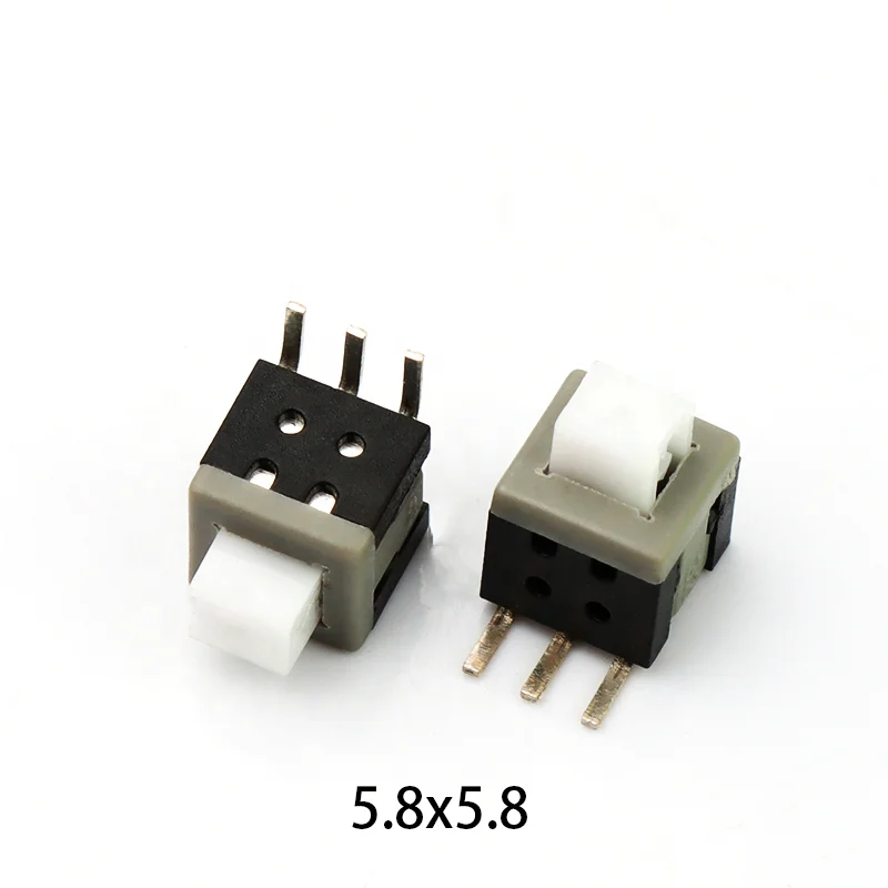 5.8*5.8 key switch single row 3pins smt self-locking 5.8*5.8mm push button switch