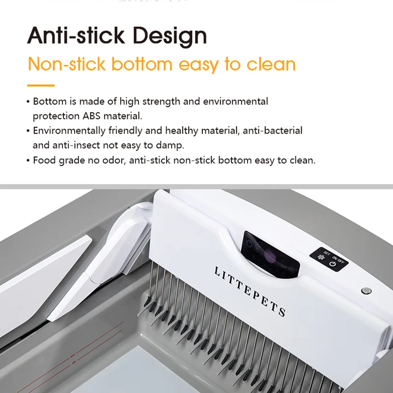 Deluxe Fixed Time Self Cleaning Cat Toilet Box Non-stick Bottom Intelligent Pet Product Large Capacity Cat Litter Box Automatic