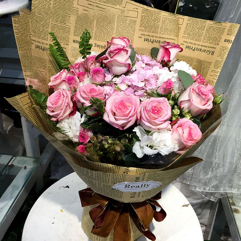 2020 ins style flower paper wrapping novelty vintage kraft flower wrapping paper for 30sheets