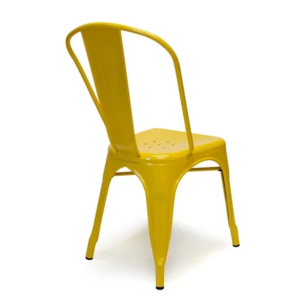 Manufacturer tolixs chairs yellow wooden seat wishbone chair metal sidechair kitchen dining stackable