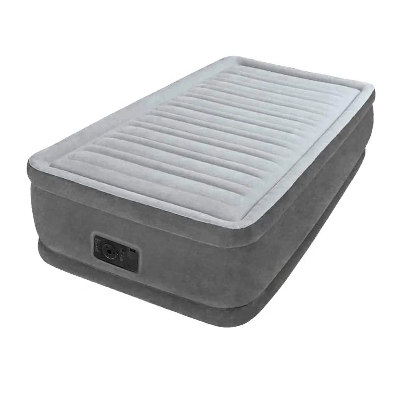Intex 64412 Twin Dura-Beam Series Elevated Airbed With Built Pump Single Bed Inflatable Air Mattress