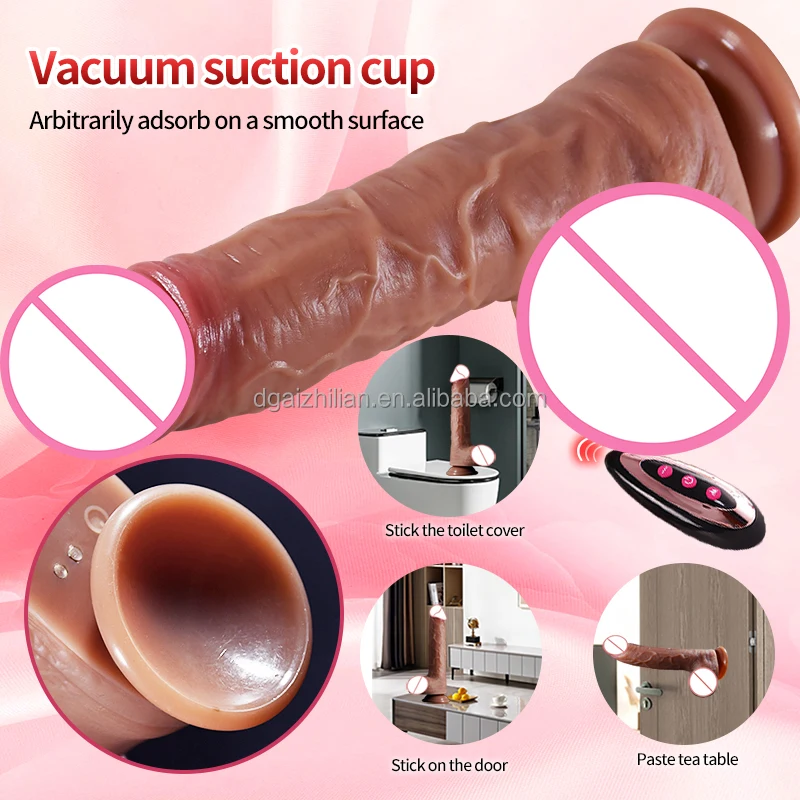 AIZHILIAN Thrustin Realistic Dildo Vibrator women Thick Rubber Penis Thrusting Heating Suction Cup Vibrator Dildos For Women