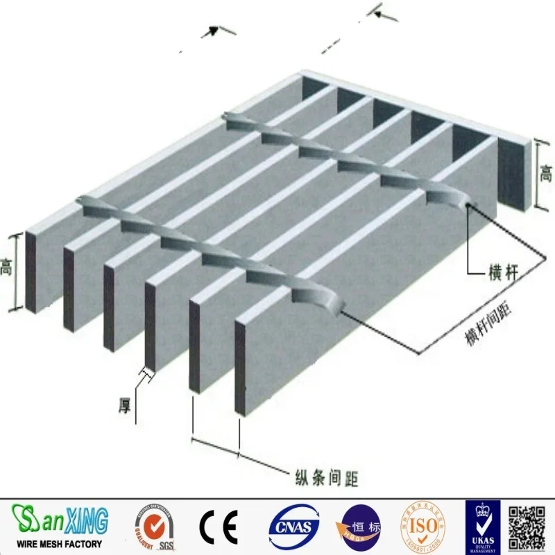 High quality carbon steel Hot-dip galvanized rainwater drainage trench cover steel grating