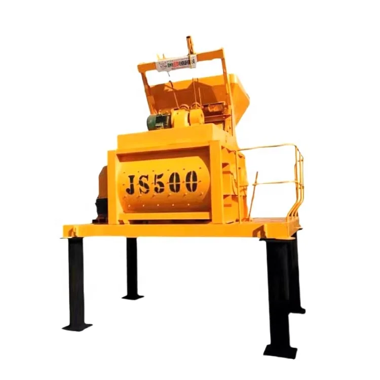 Customized JS 500 litre concrete mixer for brick making machine electric 0.5 cubic meter concrete mixer with lifting hopper