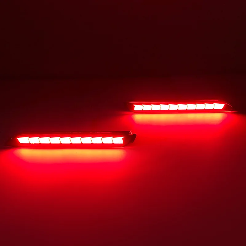 Airplane Bone Grid Arrow LED Bumper Start Scanning Running Reflector Turn Signal Rear Fog Warning Flashing Lamp Tail Brake Light