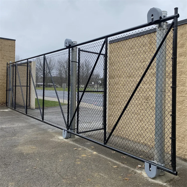 hot dipped galvanized Cantilever Gate Chain Link Fence Slide Gate KIT self welding with Cantilever Rollers