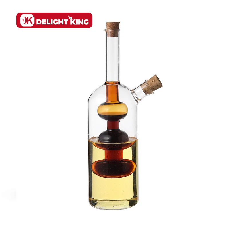 2 in 1 Glass Jars for Oliver oil and vinegar dispenser cruet 200ml bottle pot separation kettle sets