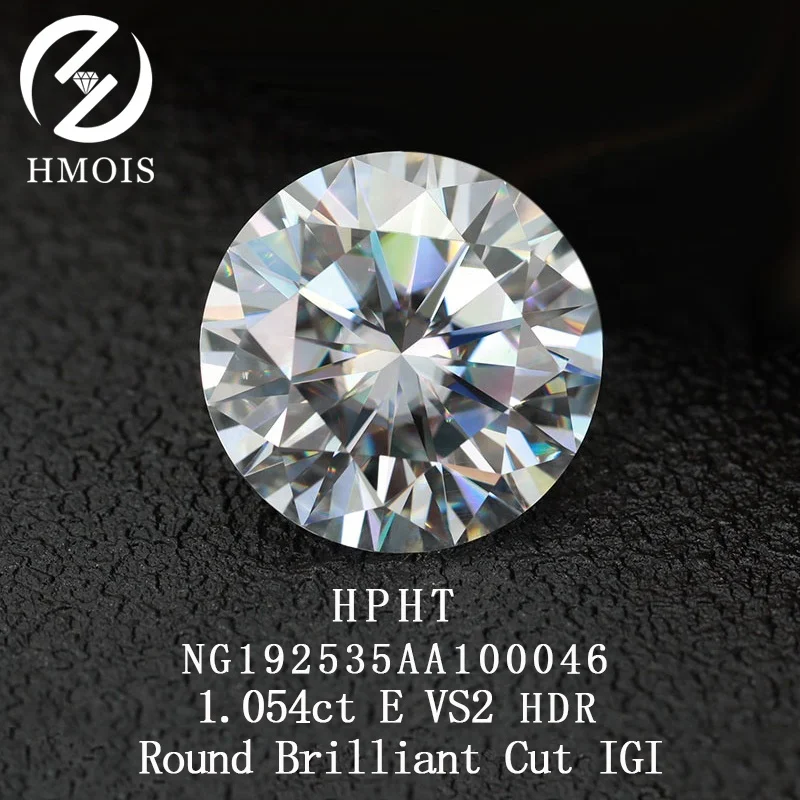 HMOIS jewelry 0.3ct 1ct 1.5ct wholesale VS1 lab created diamond HPHT rough synthetic round brilliant lab grown diamond igi