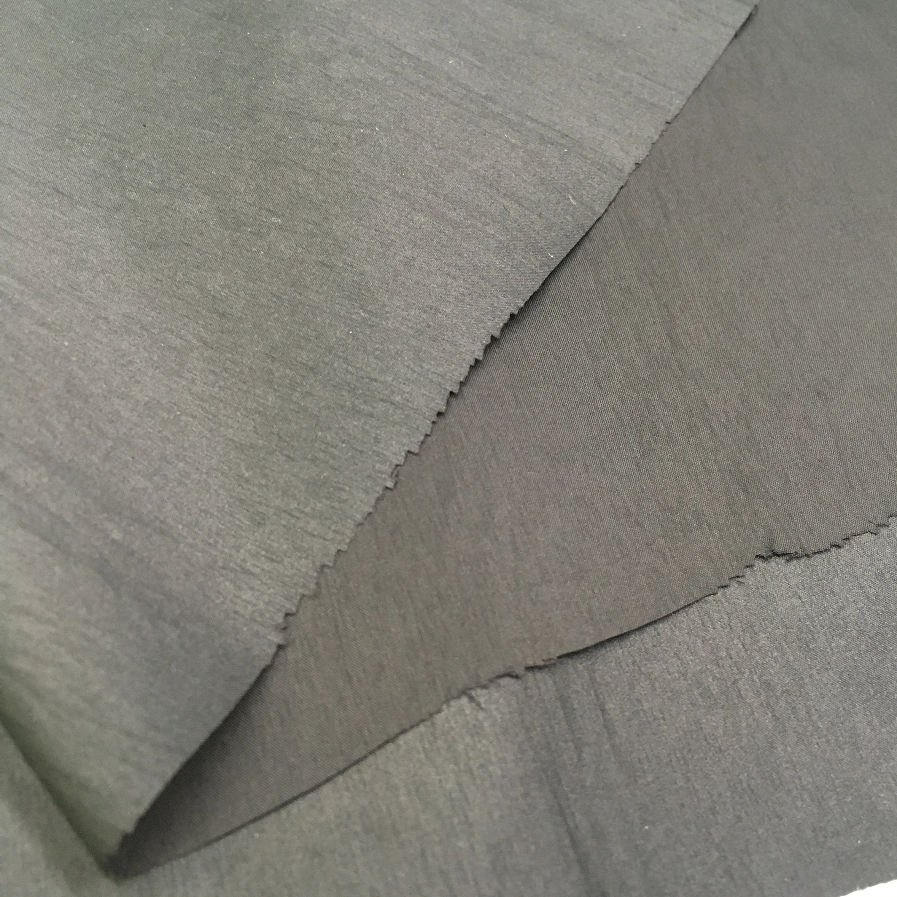 2021 fashion soft recycled dty nylon taffeta 20d 380T full dull wrinkle looking down proof coating water resistant washer