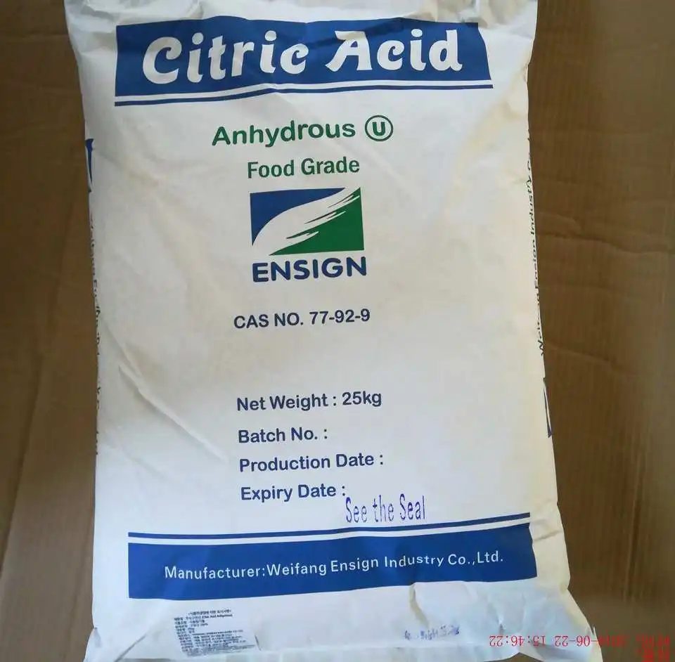 bulk citric acid Food Additives monohydrate citric acid food grade BP, USP
