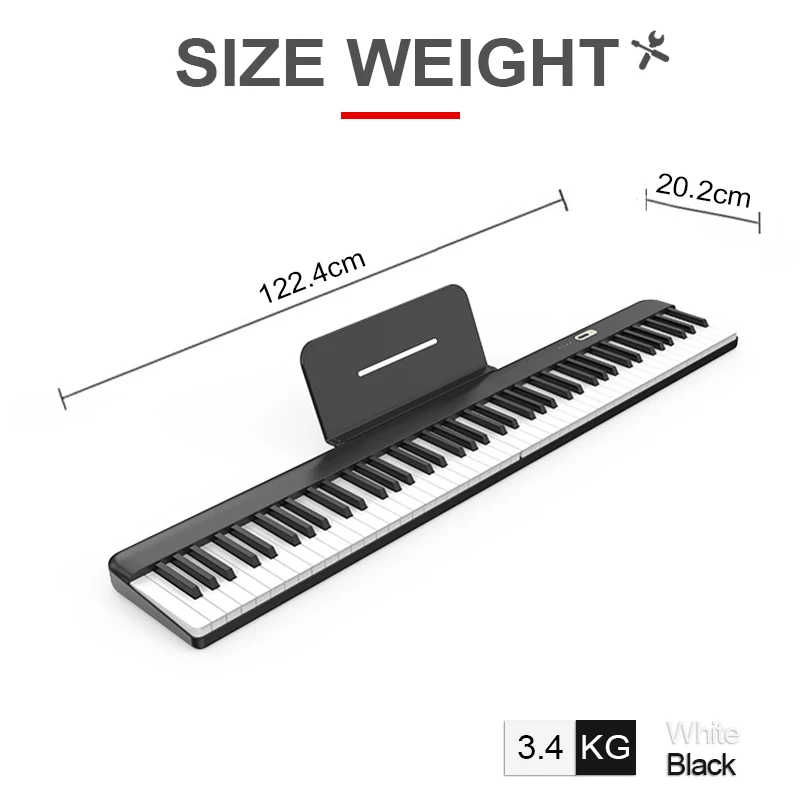 Dinas Keyboard Piano 88 Weighted Keys Digital Piano Electronic Piano