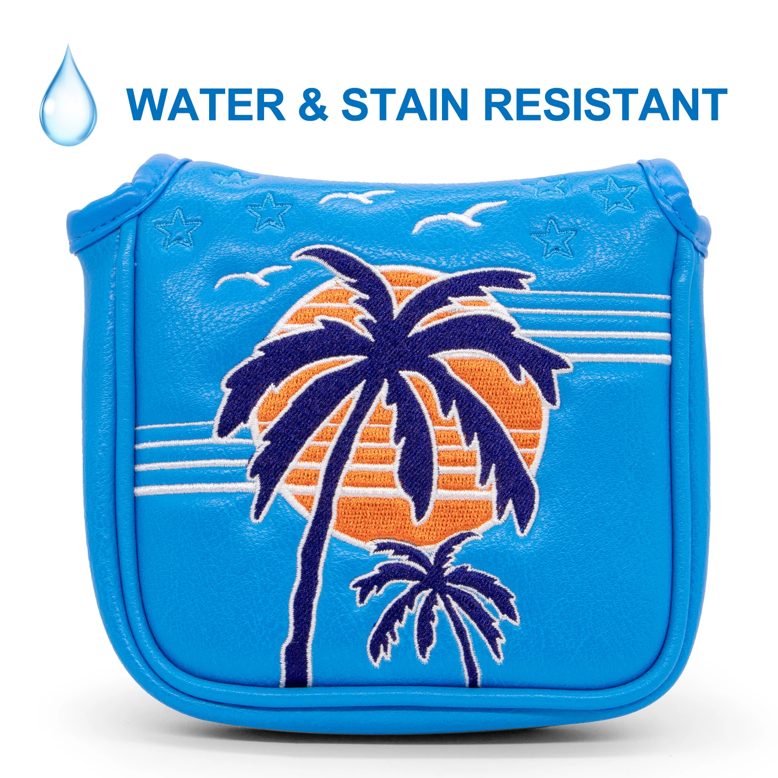 High Quality Waterproof Pu Golf Headcover Embroidery Mallet Cover Golf Strong Magnetic Golf Mallet Putter Head Cover