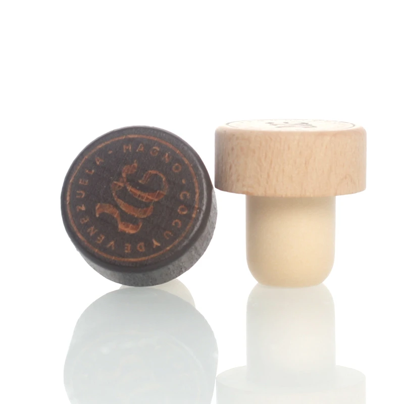 top carve cork bottle stopper wooden cork spirits liquor bottle wood top cap