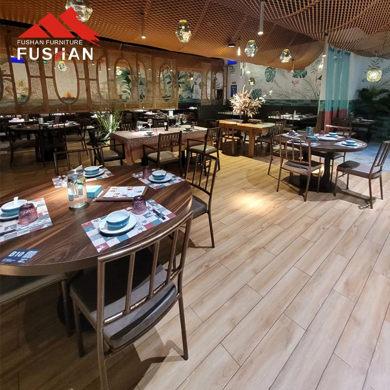 Fushan Modern Restaurant  Square Timber Dining Wood Restaurant Table Top For Coffee Shop