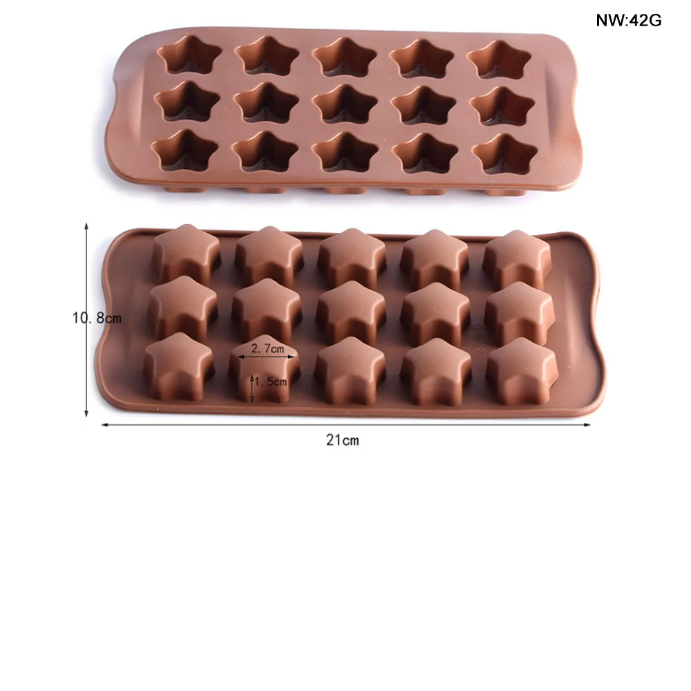 Five-pointed Star Chocolate Pudding Cookies 3D Handmade Mould Silicone Cake Mold