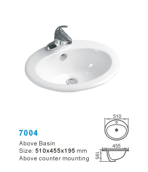 Ceramic Restroom Table Top Porcelain Lavabo Bathroom Vanity Top Mounted Sink Wash Basin