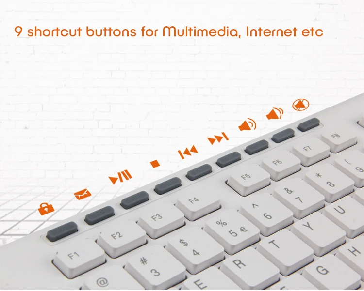 Meetion MT-K842M 10 Multi-function Keys Standard Size Waterproof Business Design Office Entertainment Wired Keyboard