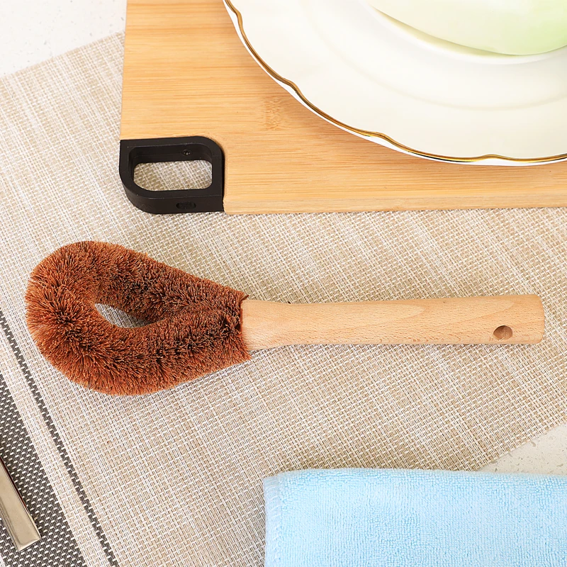 Organic Bamboo Wood Kitchen Dish Bowl Pot Pan Washing Vegetable Fruit Scrub Brush Scrubbing Brushes For Dish
