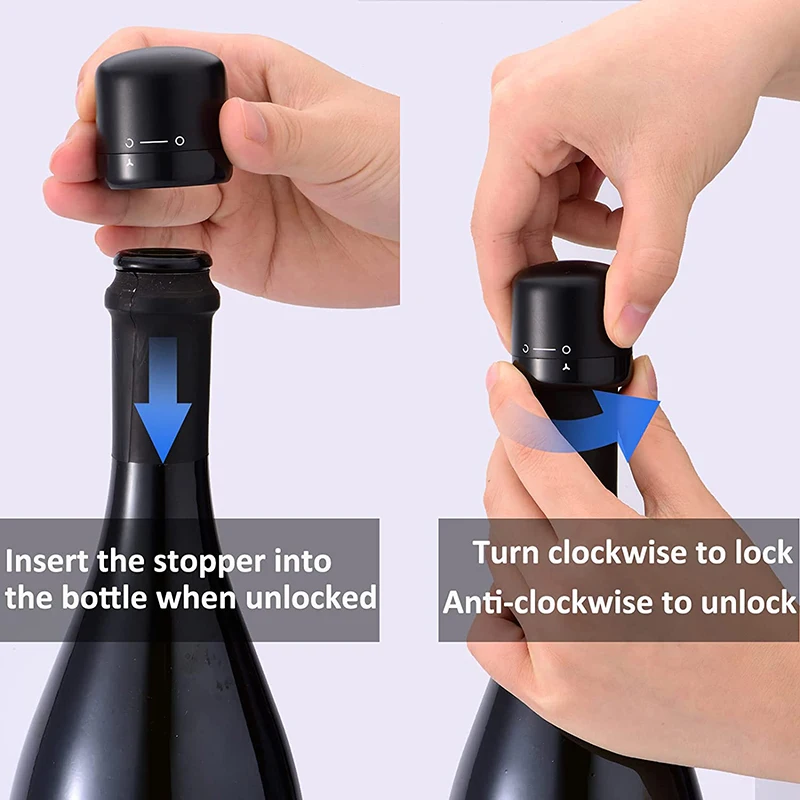 Champagne Stopper Silicone Leak-proof Portable Plastic Mini Wine Stopper Champagne Bottle Sealed Vacuum Stopper for Sparkling