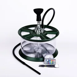 new design acrylic wheel hub Felgen shisha with LED Rims hookah