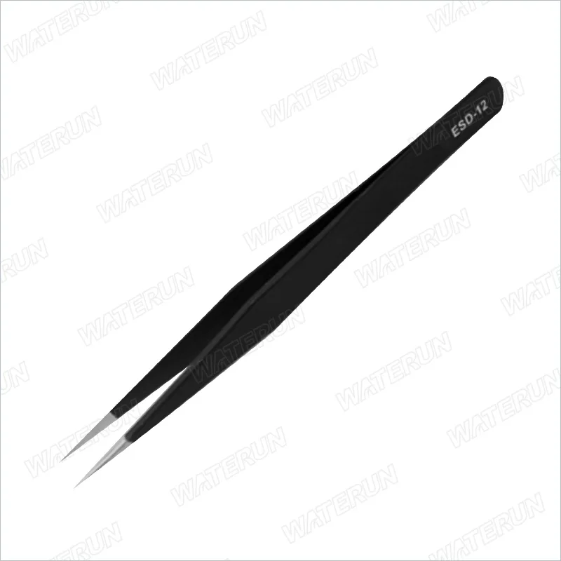 ESD-10 Black Antistatic Electric Best Design Stainless Steel Tweezers For Precision Devices Integrated Line Pin Trinkets
