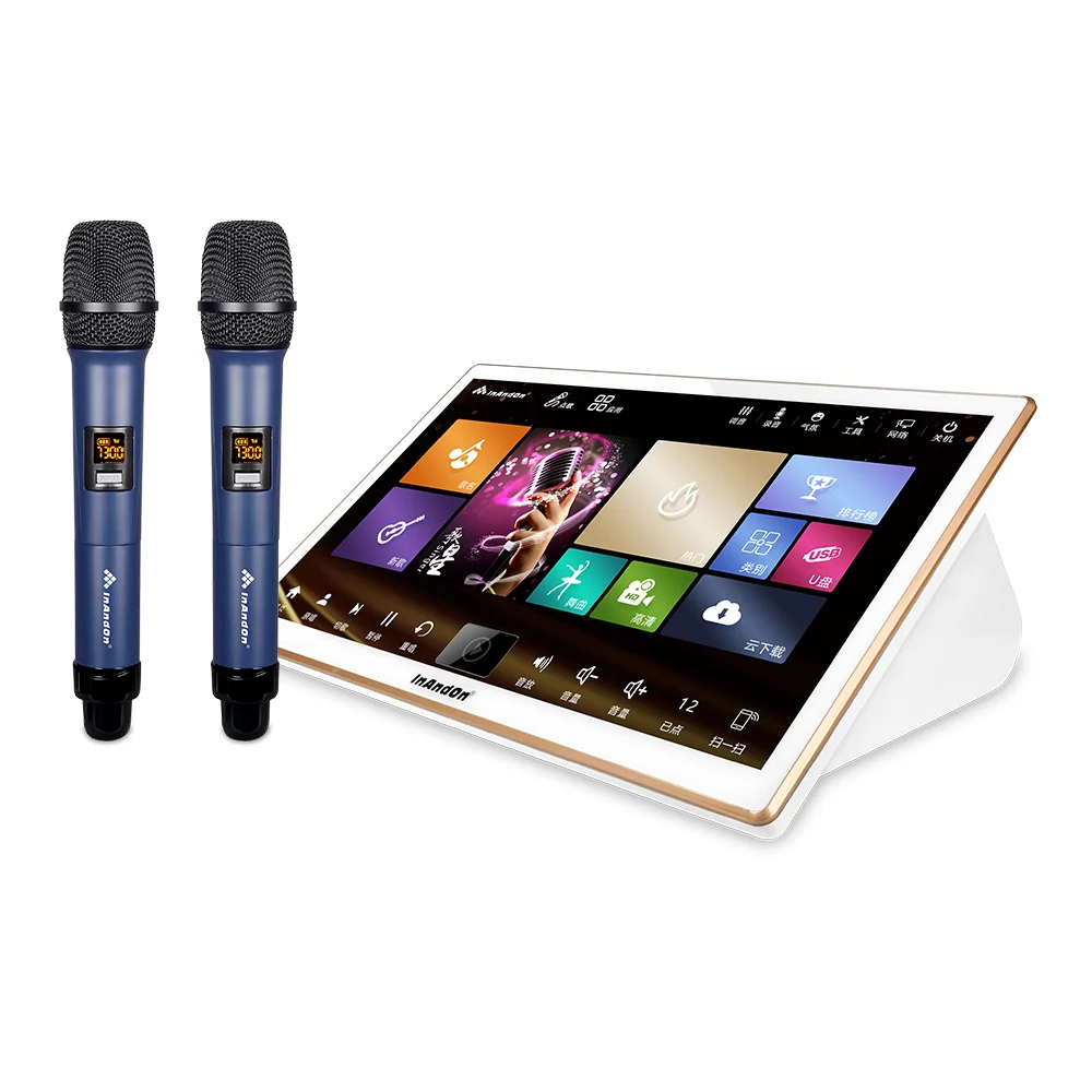 Competitive Price InAndOn Karaoke Players 18.5' Portable Touch Screen Karaoke System Party Home Karoke Machine with Amplifier