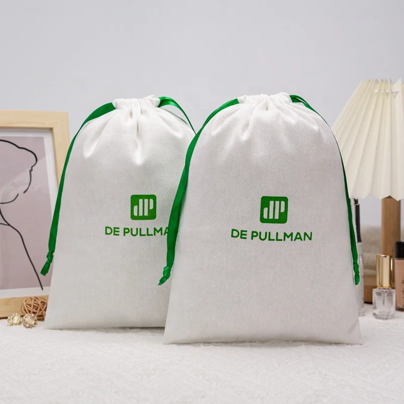 Twill Cotton Pouch Large Muslin Packaging Bag Cotton Custom Printed Logo White Organic Cotton Drawstring Dust Pouches
