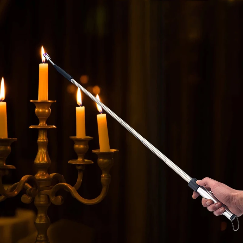 70cm BBQ Candle USB Lighters Long adjustable Rechargeable Kitchen Windproof Cigarette Lighters Plasma Pulsed Powerful Arc