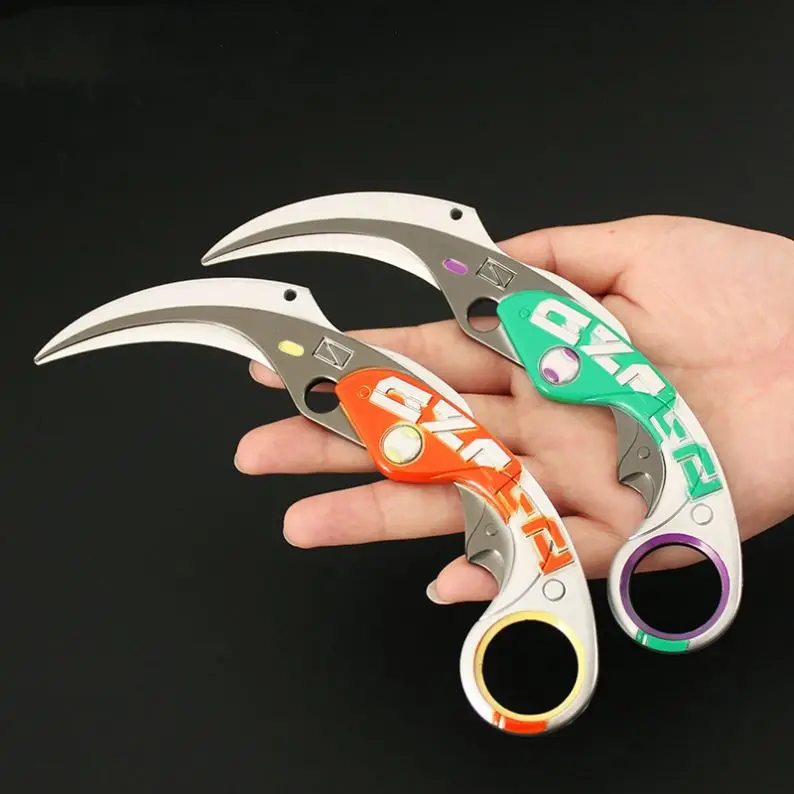 Best Quality Hot Game Valorant Knife 17Cm 3D Big Toy Velocity Karambit Weapon Model Crafts Toy Gift