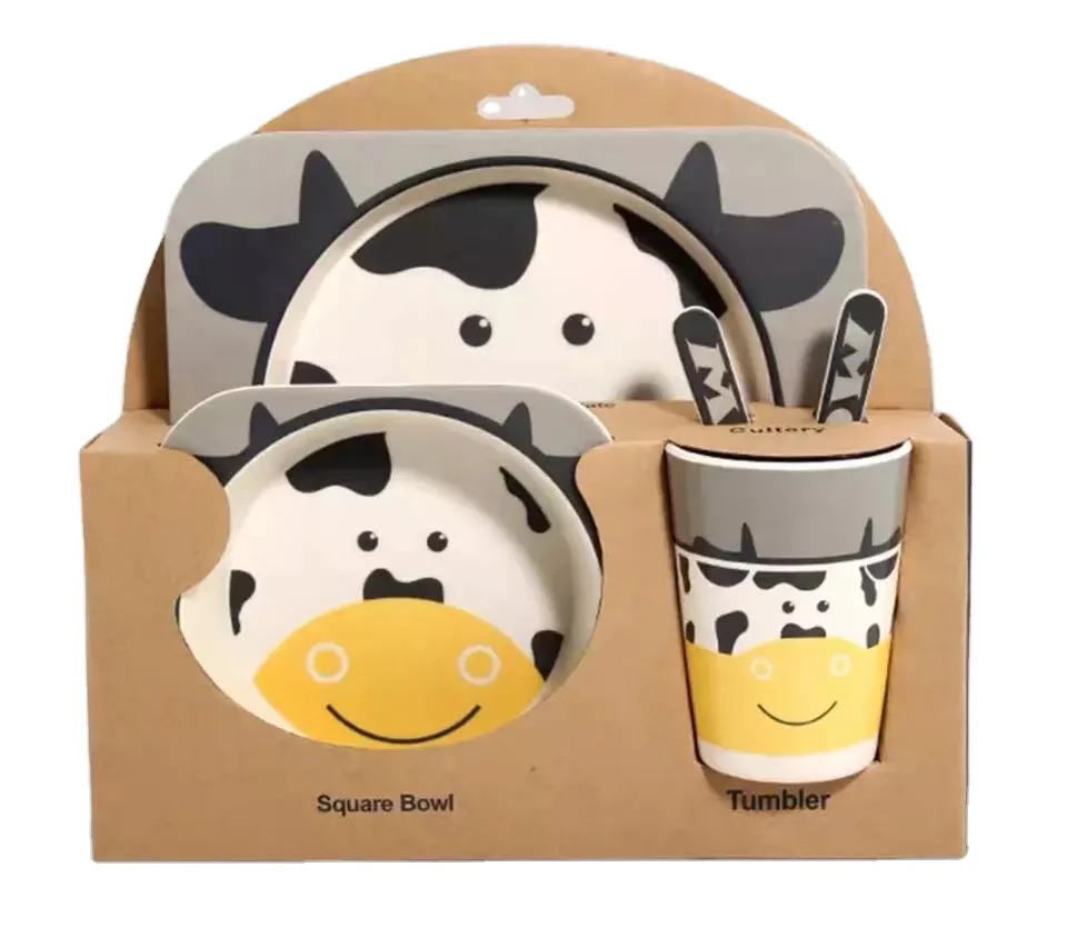 2023 aohea New Arrivals Bpa Free Eco-Friendly Newborn Food Grade Dining Tableware Bowl Spoon Baby Feeding Set