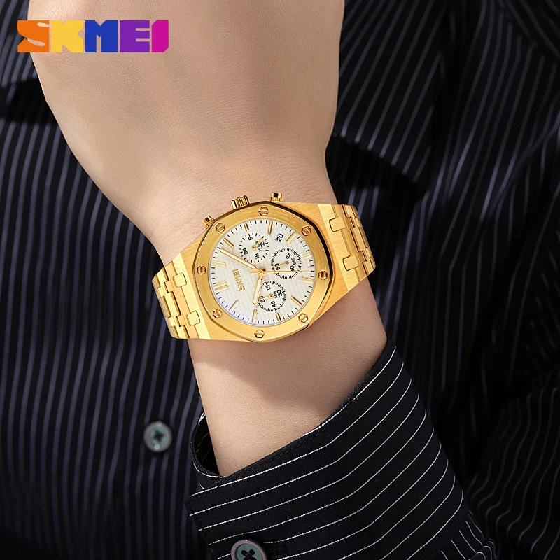Skmei 9296 brand luxury man watches fashion custom stainless steel business sr626sw quartz water resistant wrist watches