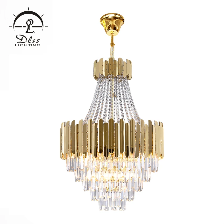  Modern Home Dining Room Kitchen Decor Stainless Steel Crystal LED Pendant Chandelier