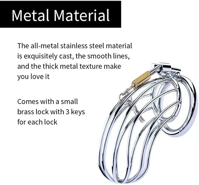YPM SM Penis Exercise Sex Toys Steel Metal Locked Cage Cock Cage Male Chastity Device