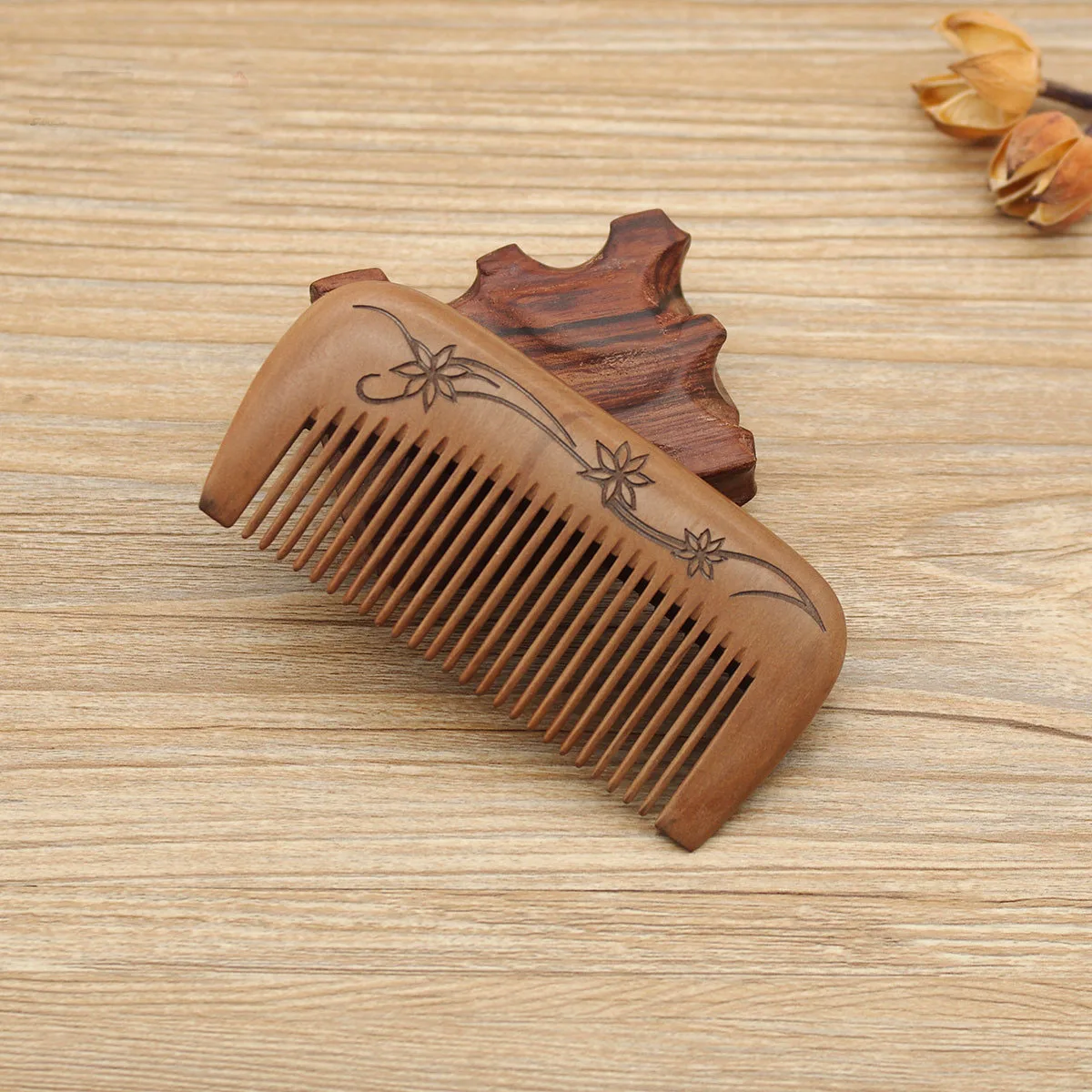 Custom Peach Wood Hair Comb Wholesale Wide Tooth Peach Wood Combs Hair Comb